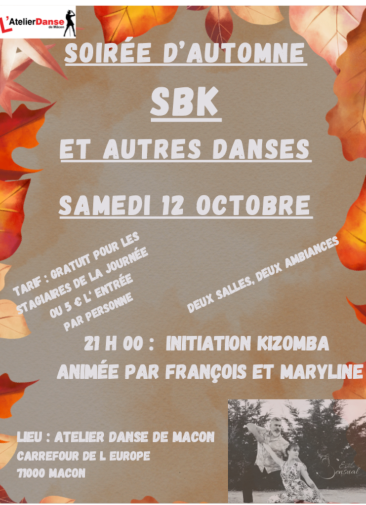 Soirée SBK à Mâcon. Salsa, Bachata, Kizomba. Initiation.